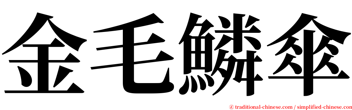 金毛鱗傘 serif font