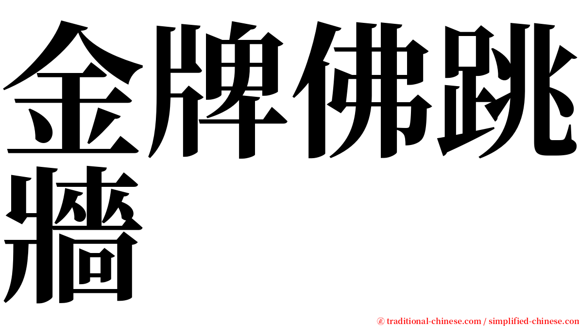 金牌佛跳牆 serif font