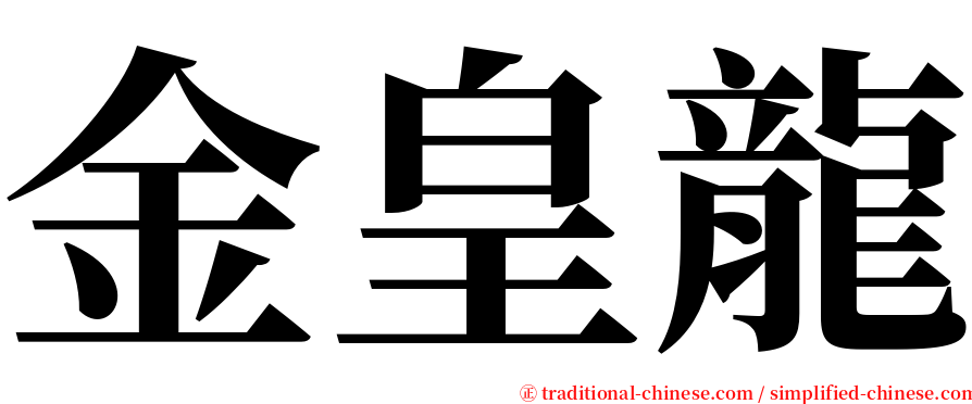 金皇龍 serif font