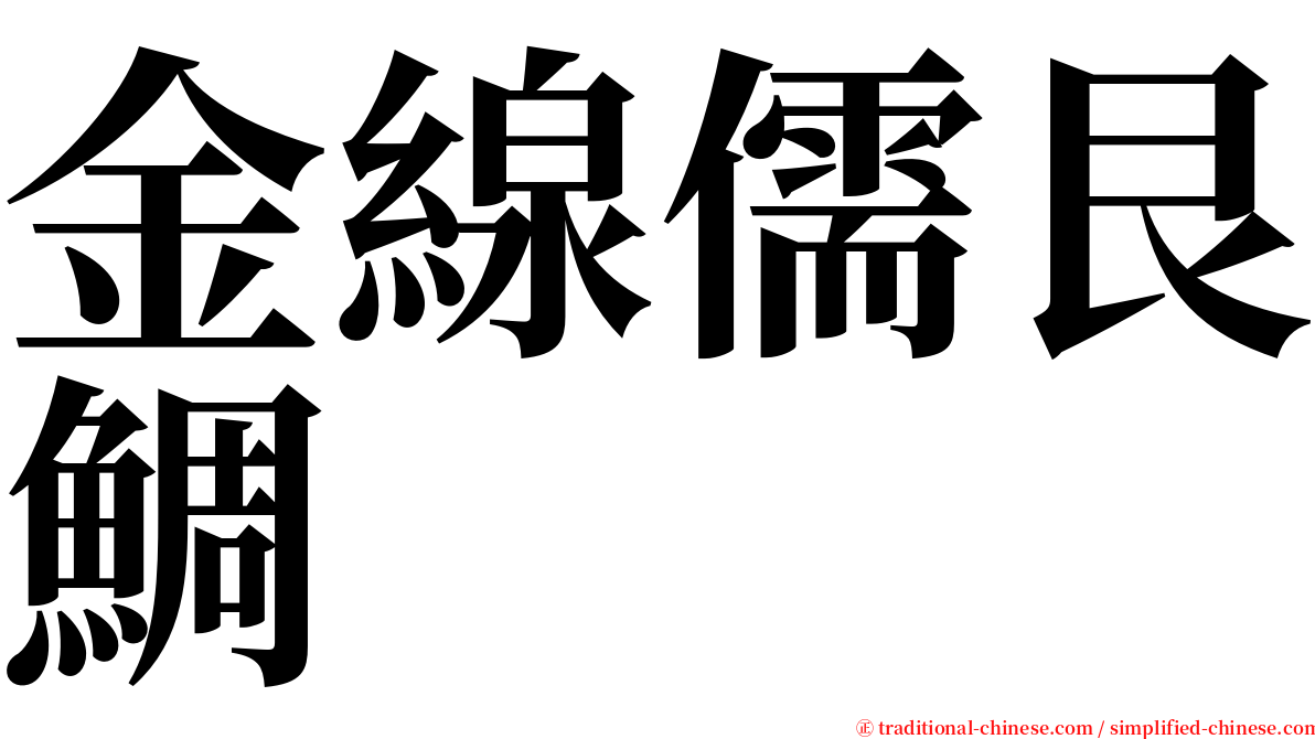 金線儒艮鯛 serif font