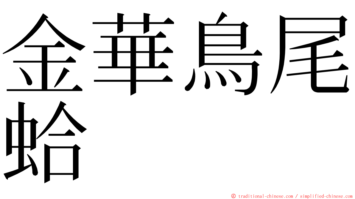 金華鳥尾蛤 ming font