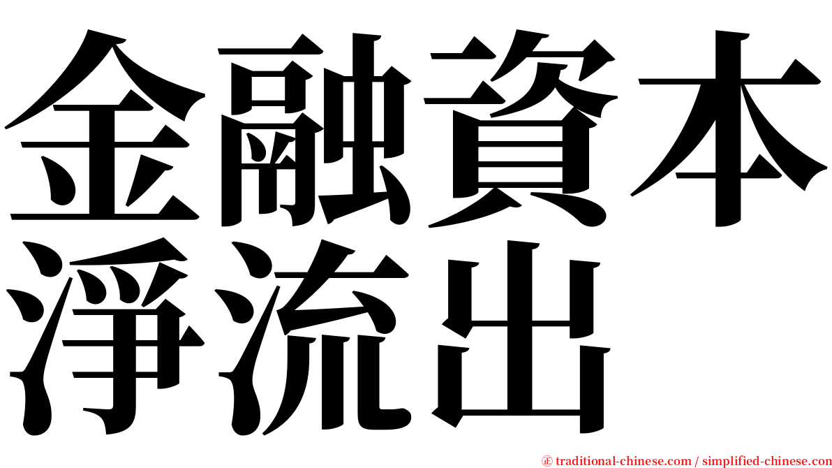 金融資本淨流出 serif font