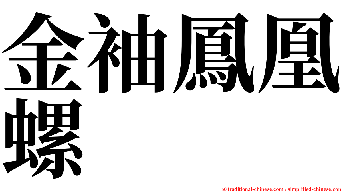 金袖鳳凰螺 serif font