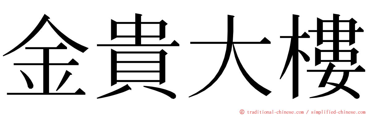 金貴大樓 ming font