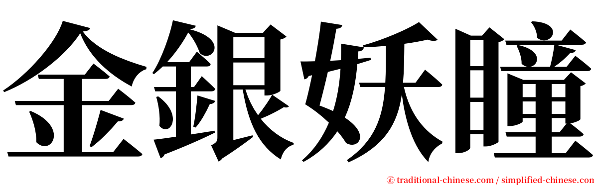 金銀妖瞳 serif font