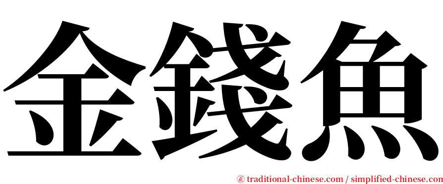 金錢魚 serif font