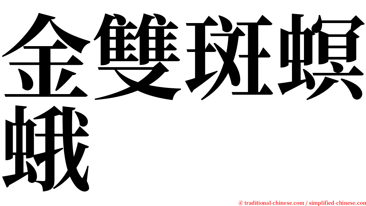 金雙斑螟蛾 serif font