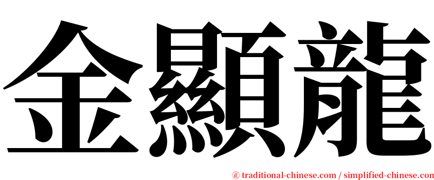 金顯龍 serif font