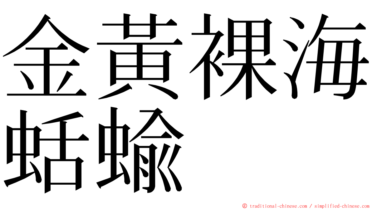 金黃裸海蛞蝓 ming font