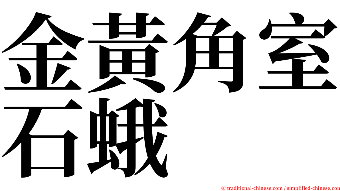 金黃角室石蛾 serif font