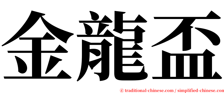 金龍盃 serif font
