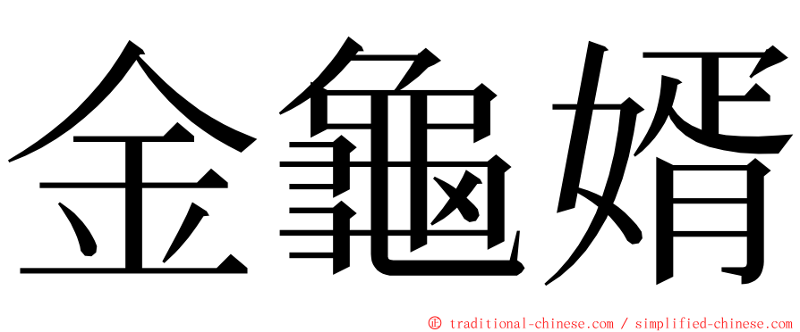 金龜婿 ming font