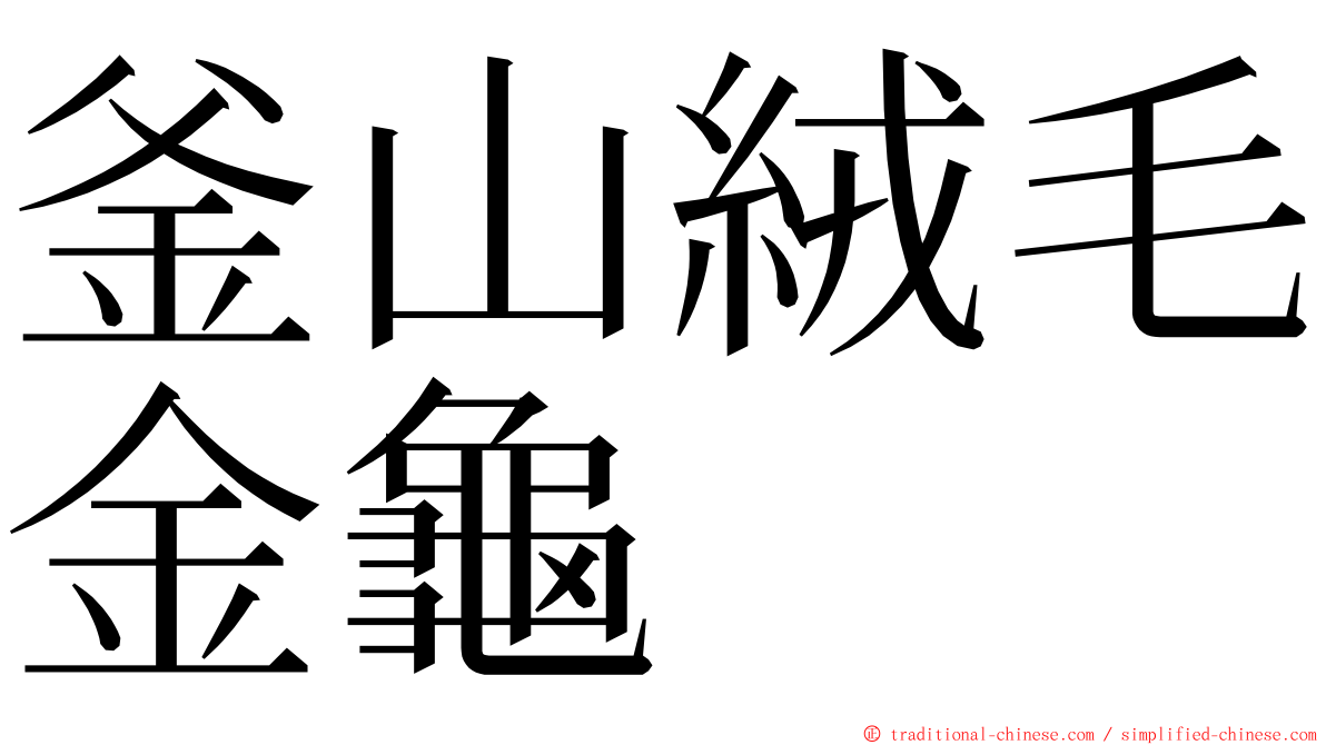 釜山絨毛金龜 ming font