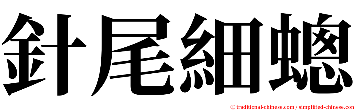 針尾細蟌 serif font