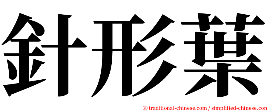 針形葉 serif font