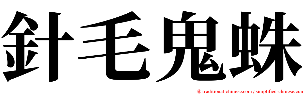 針毛鬼蛛 serif font