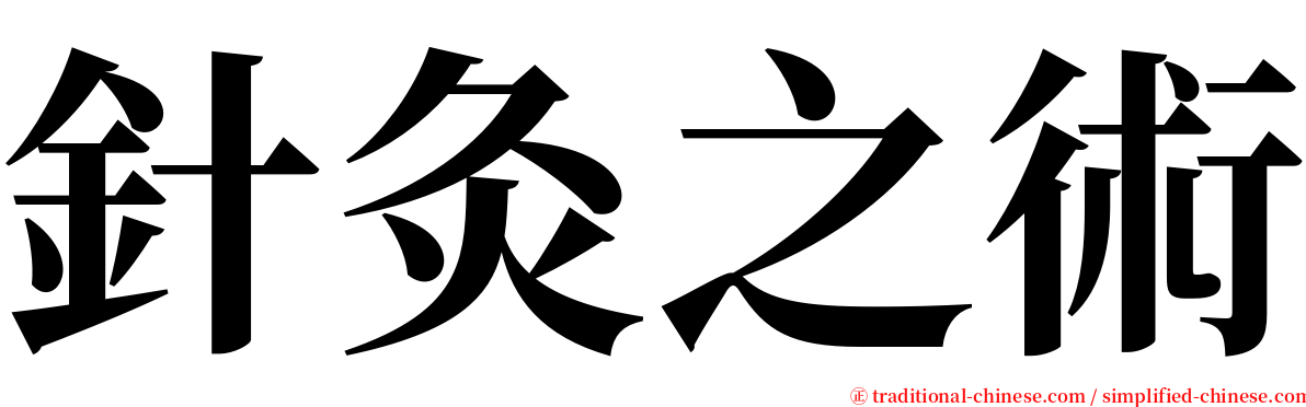 針灸之術 serif font