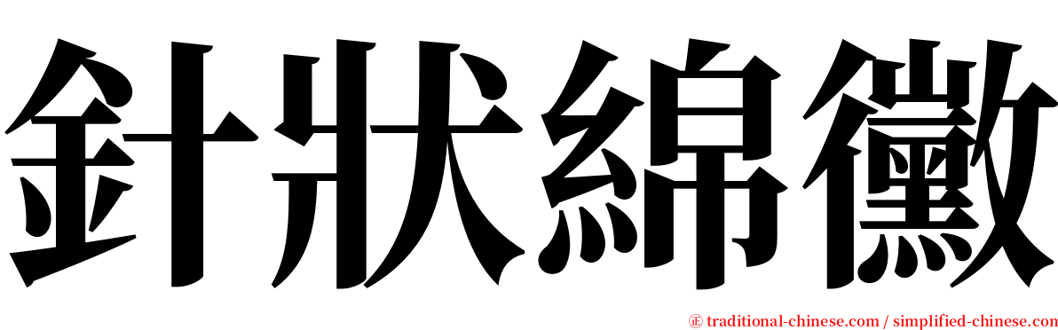 針狀綿黴 serif font