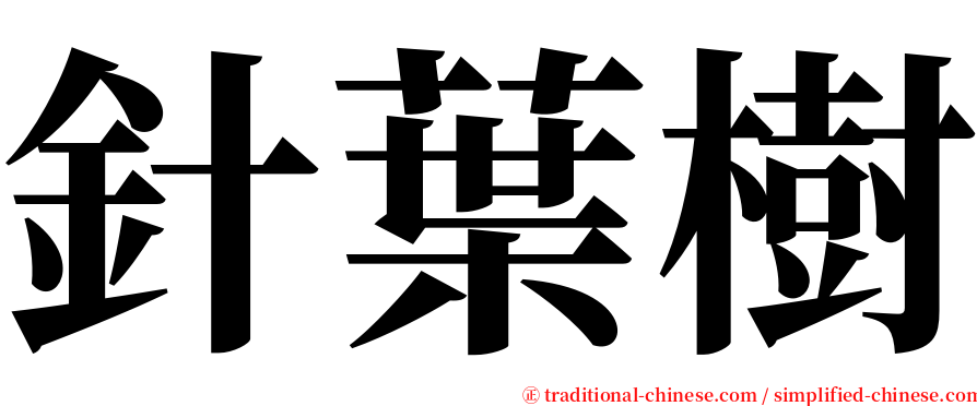 針葉樹 serif font