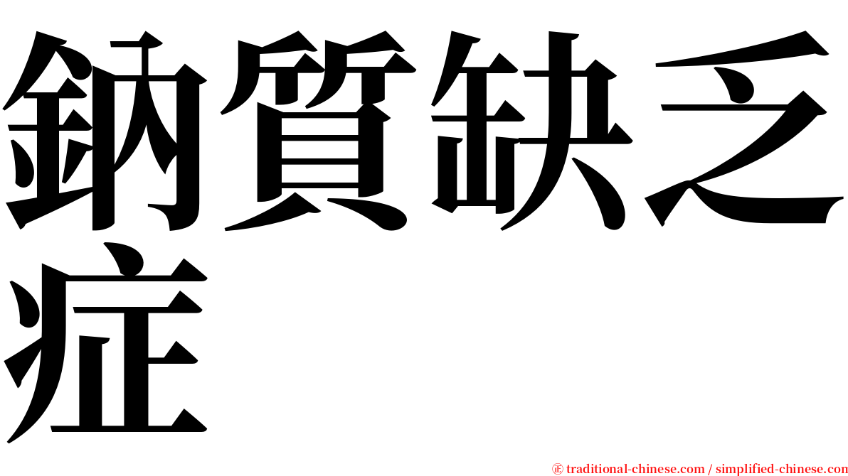 鈉質缺乏症 serif font