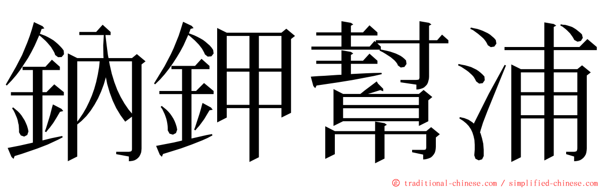 鈉鉀幫浦 ming font