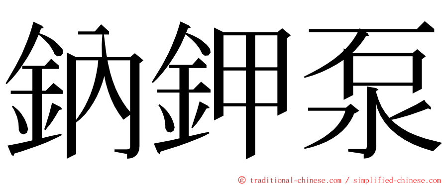 鈉鉀泵 ming font