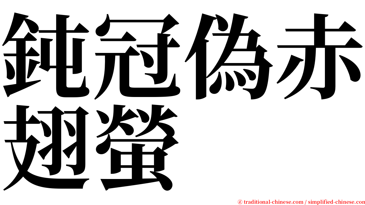 鈍冠偽赤翅螢 serif font