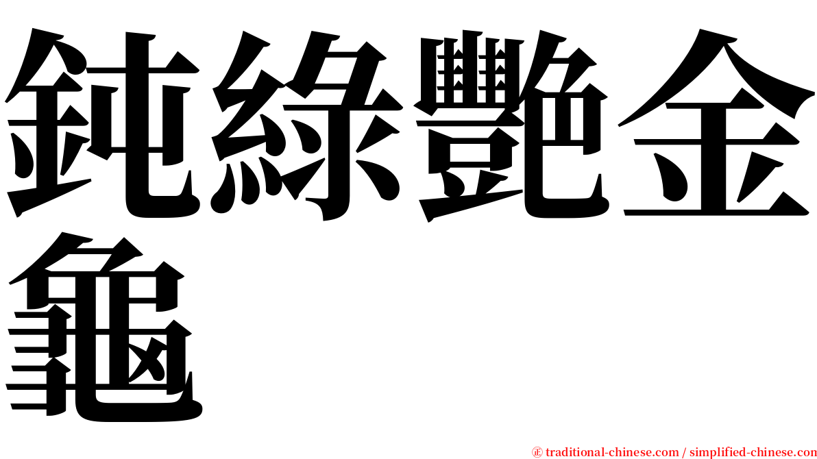 鈍綠艷金龜 serif font