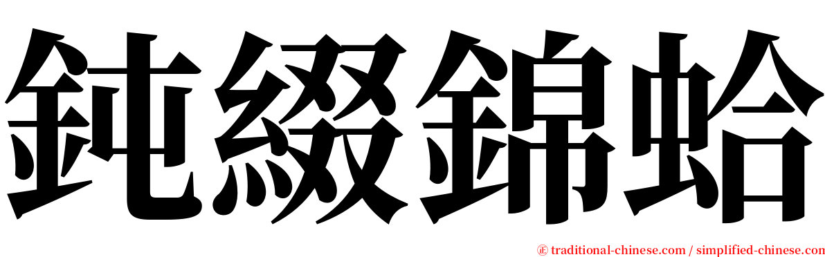 鈍綴錦蛤 serif font