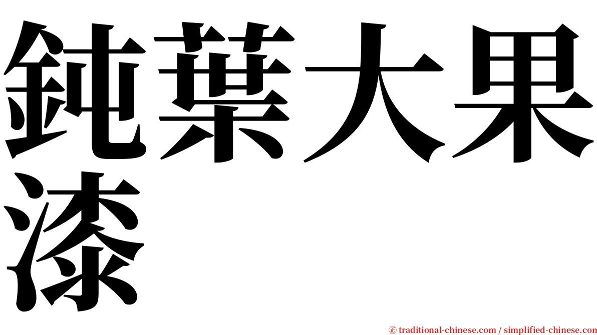 鈍葉大果漆 serif font