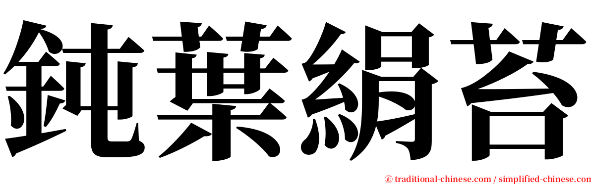 鈍葉絹苔 serif font