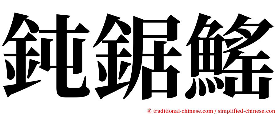 鈍鋸鰩 serif font