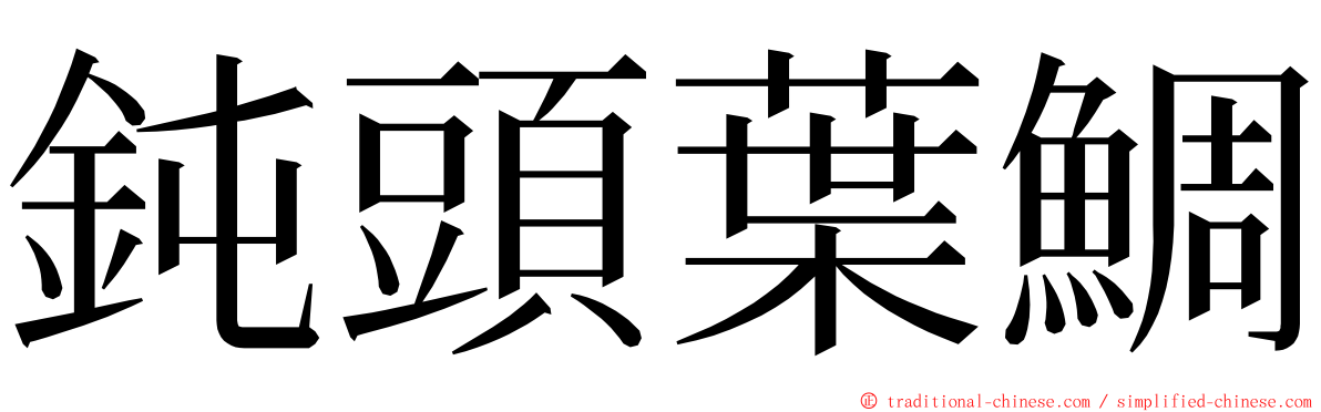 鈍頭葉鯛 ming font