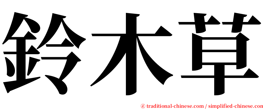 鈴木草 serif font