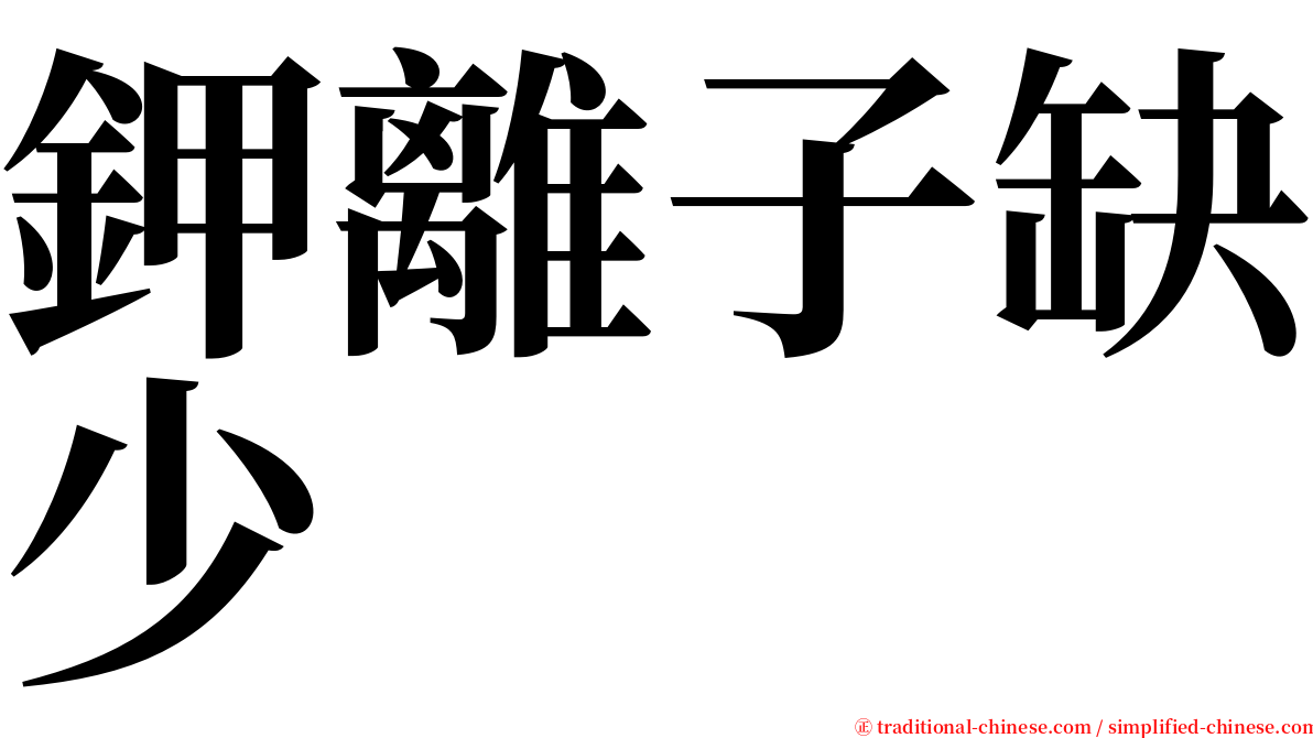 鉀離子缺少 serif font