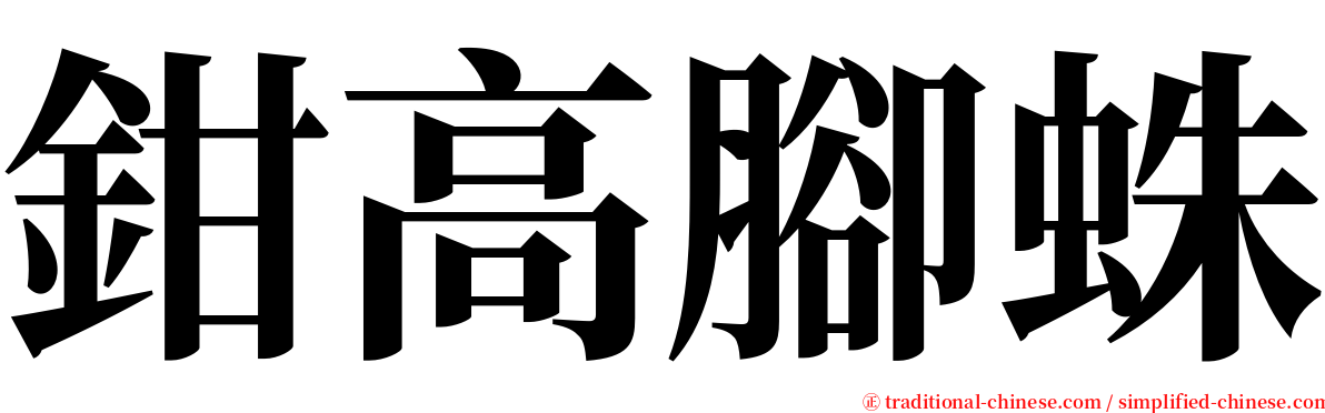 鉗高腳蛛 serif font