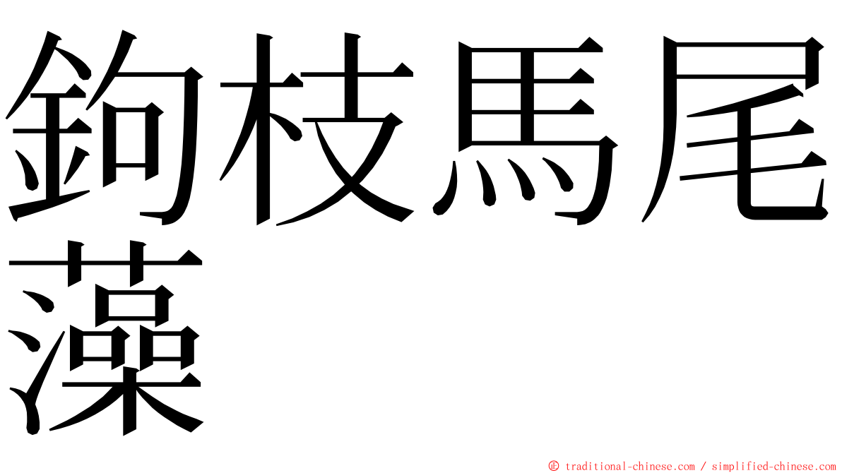 鉤枝馬尾藻 ming font