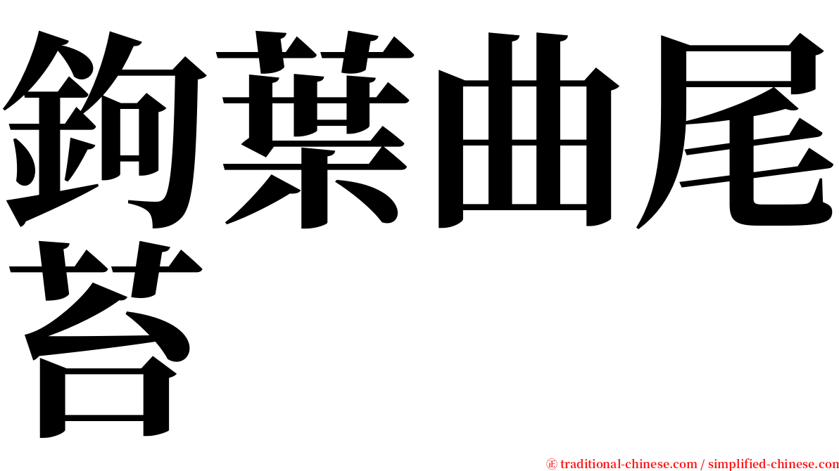 鉤葉曲尾苔 serif font