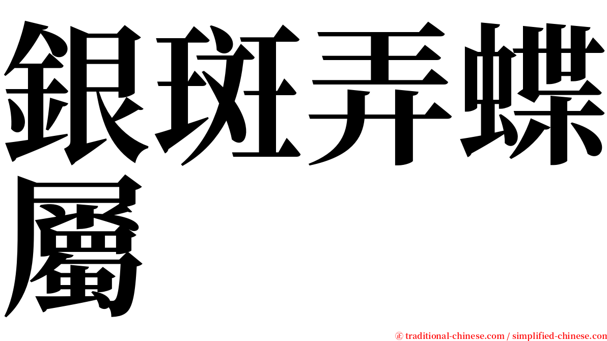 銀斑弄蝶屬 serif font