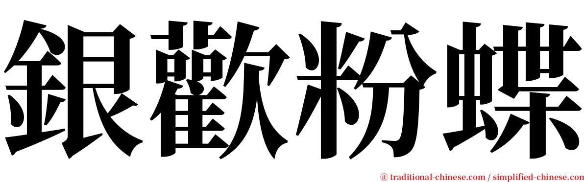 銀歡粉蝶 serif font