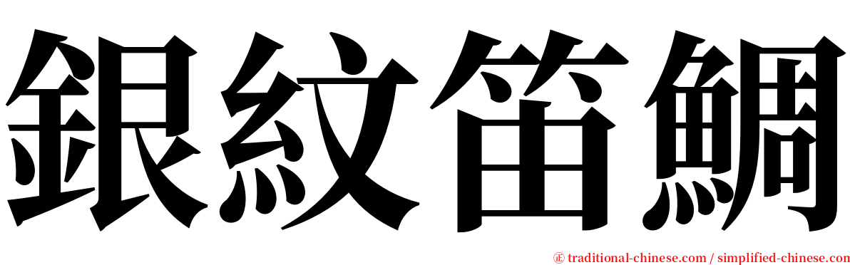 銀紋笛鯛 serif font