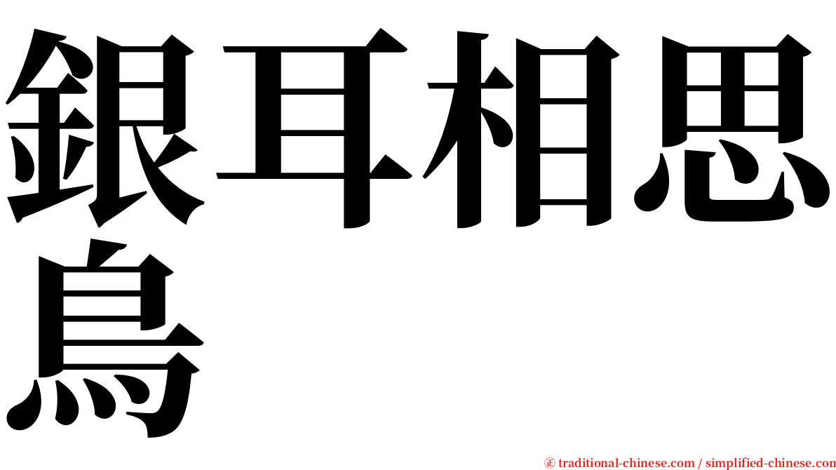 銀耳相思鳥 serif font