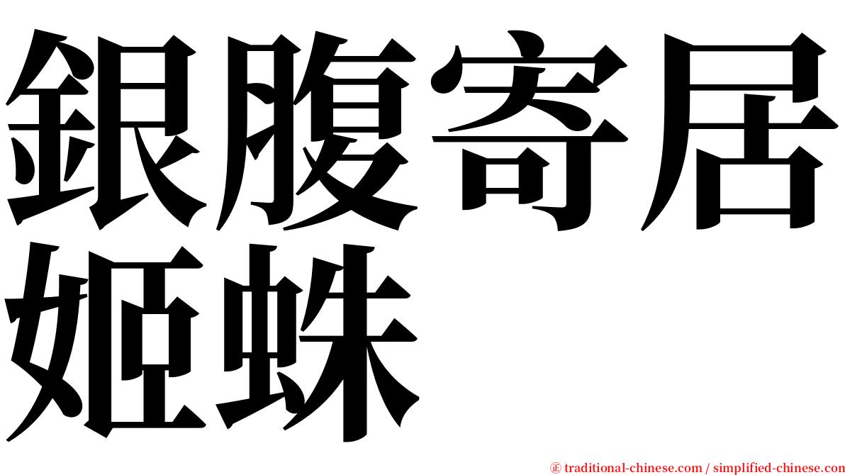 銀腹寄居姬蛛 serif font