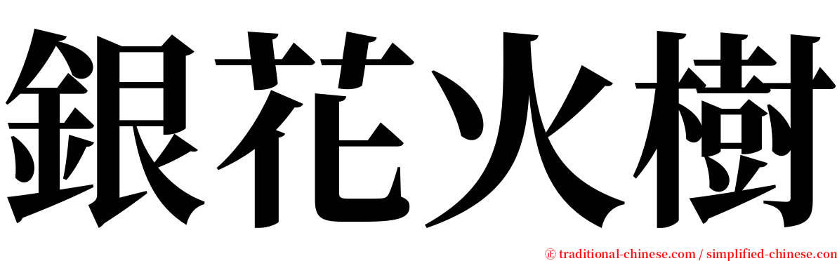 銀花火樹 serif font