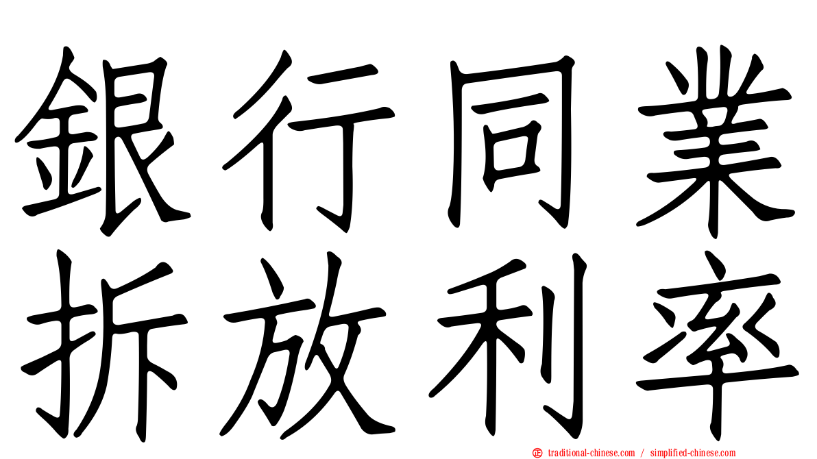 銀行同業拆放利率