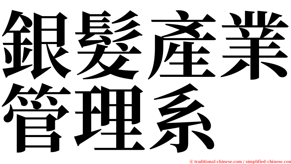 銀髮產業管理系 serif font