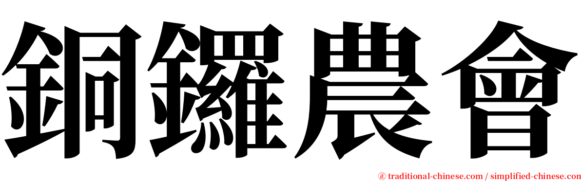 銅鑼農會 serif font