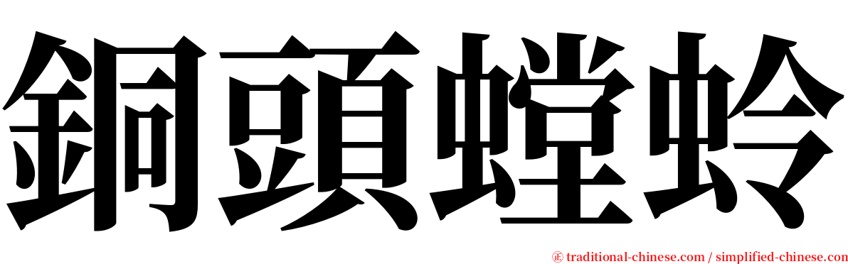 銅頭螳蛉 serif font