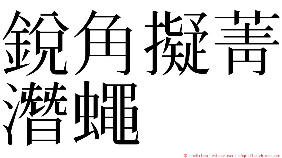 銳角擬菁潛蠅 ming font