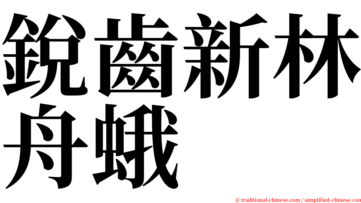 銳齒新林舟蛾 serif font